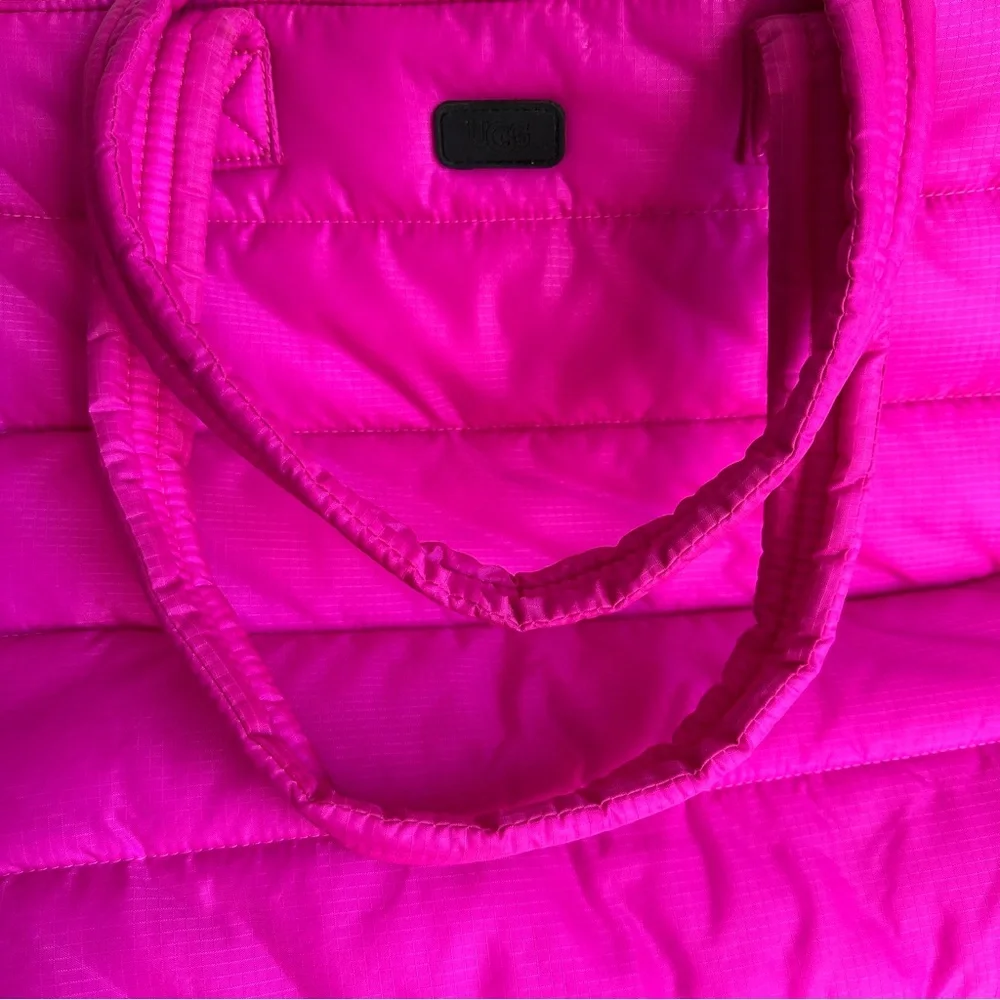 UGG Krystal Puffer Tote Bag Channel Quilted Pink Rock Rose - Picture 12 of 17